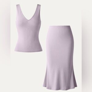OGL Soft Lilac Knit Skirt Set